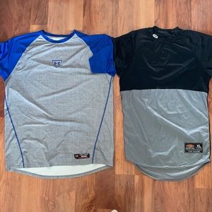 Under Armour and Easton fitted Athletic t-shirts